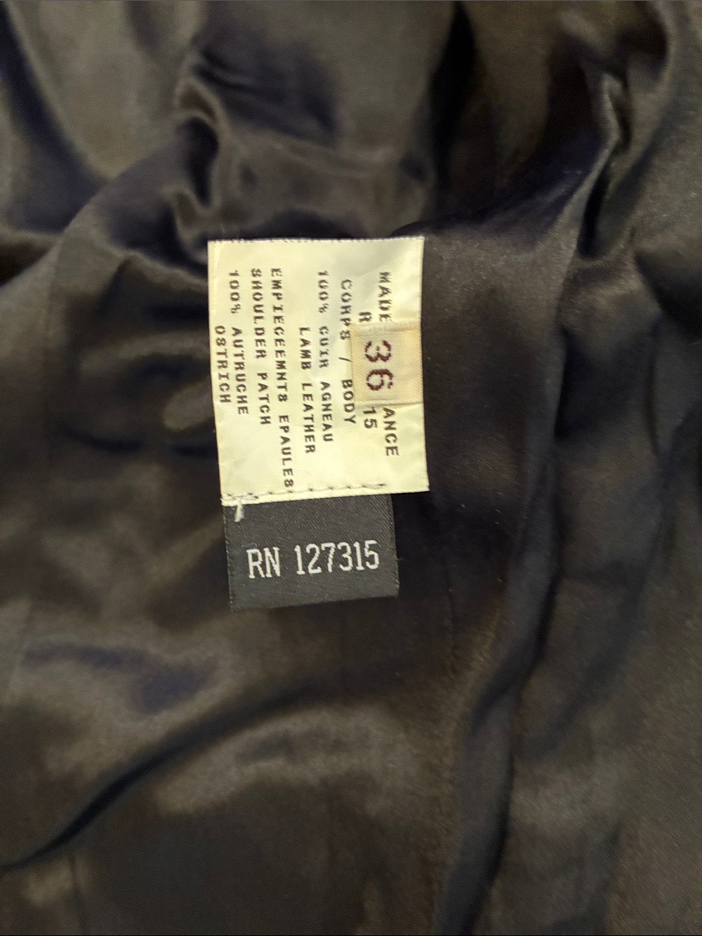 Designer Black Lamb Leather Moto Jacket -made in France XS - Picture 6 of 6